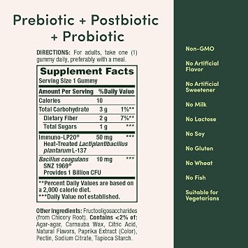 Natures Bounty Pre + Pro + Postbiotic Gummies for Digestive Health, Immune Support - Probiotic Gummies for Gut Health, Tropical Mango Flavor, 30 Ct