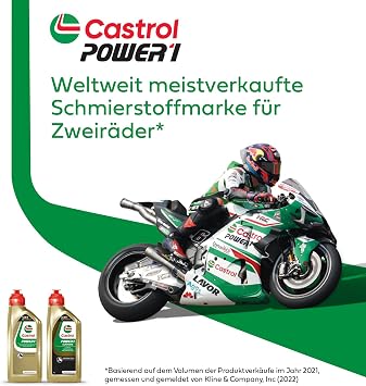 Castrol POWER1 2T Engine Oil 1 L High-Quality 2-Stroke Engine Oil Motorcycle Engine Oil