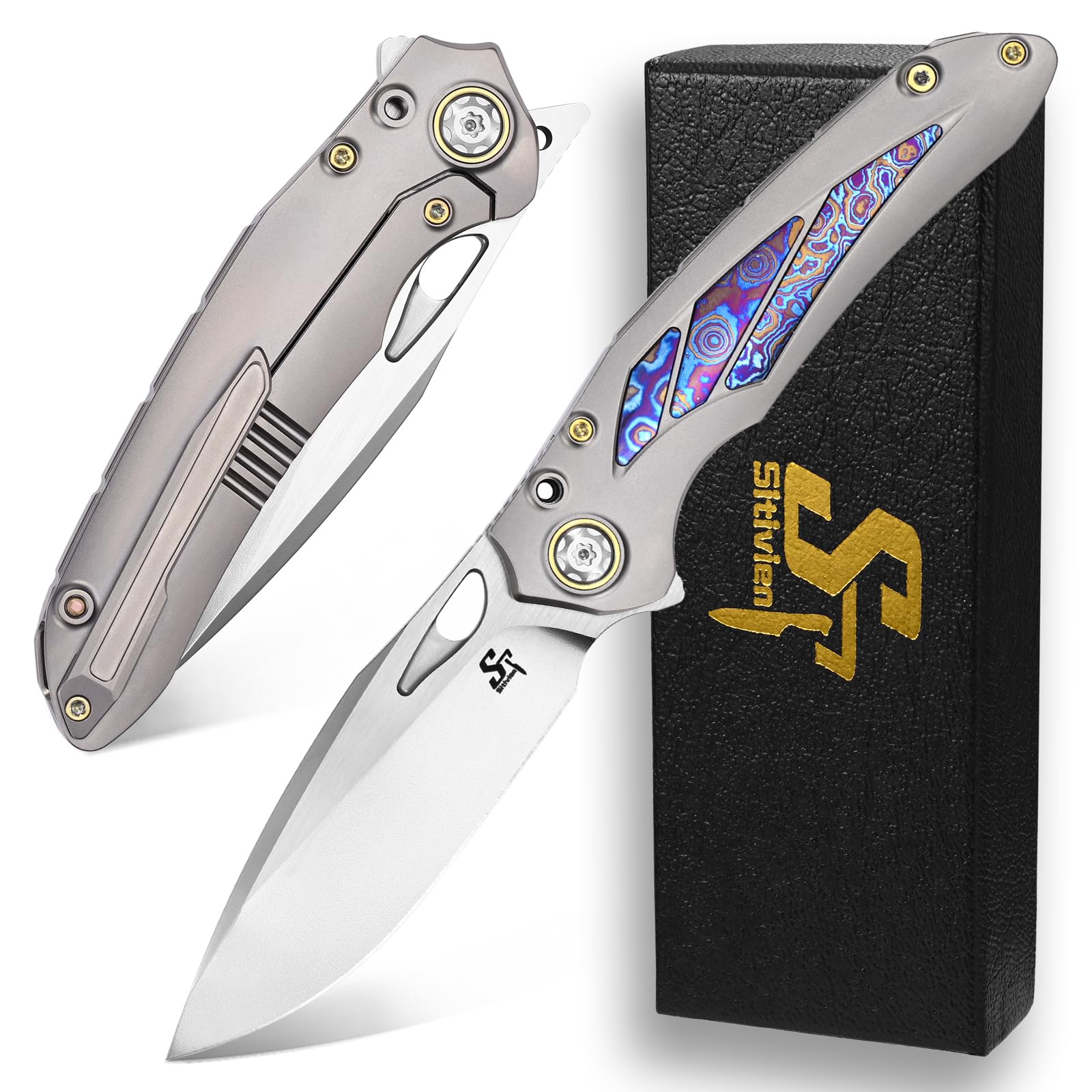 Amazon.com: Sitivien ST888 Folding Knife, M390 Steel Blade
