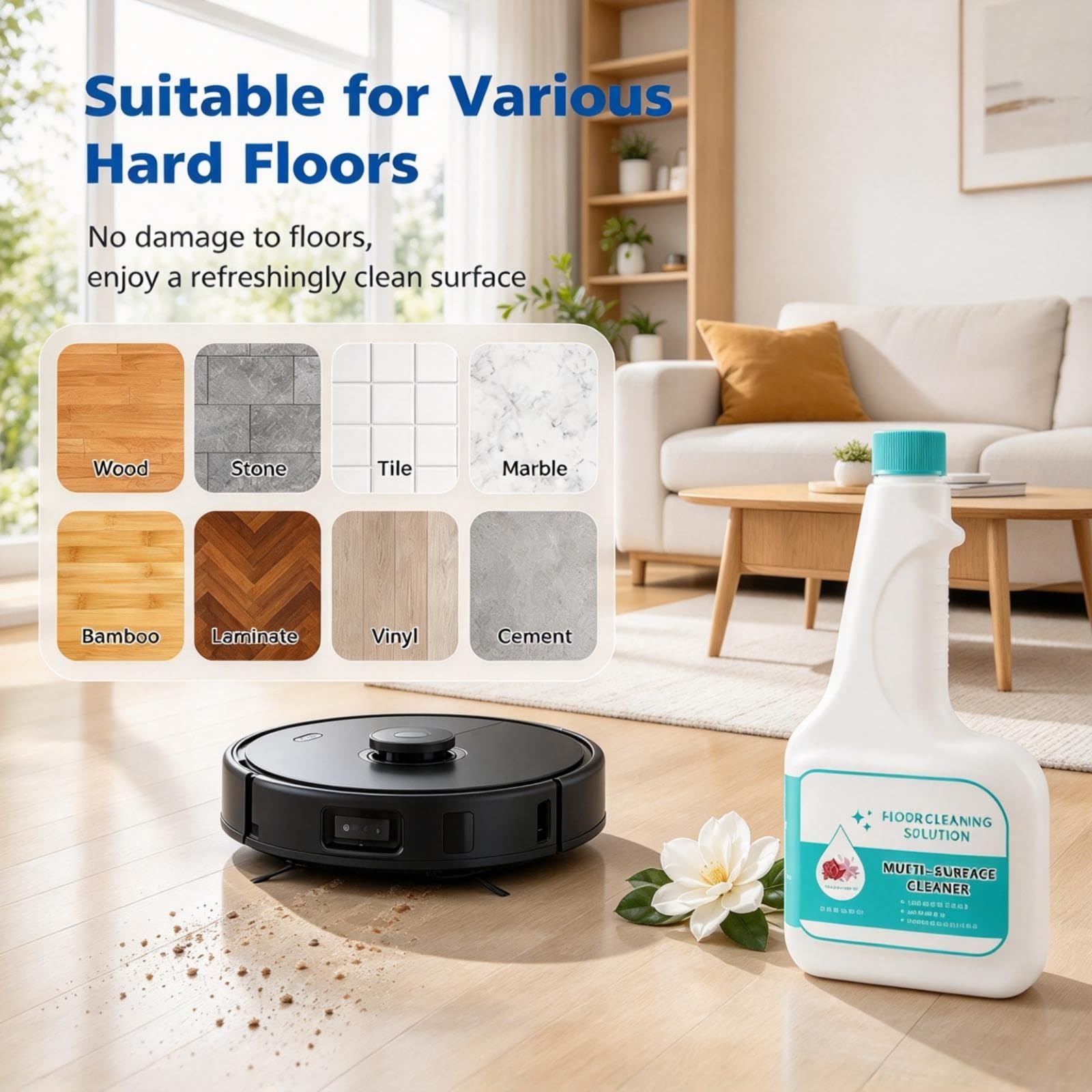 Solución Limpiadora De Suelos 473ml Compatible Con Eufy Robots Aspiradores