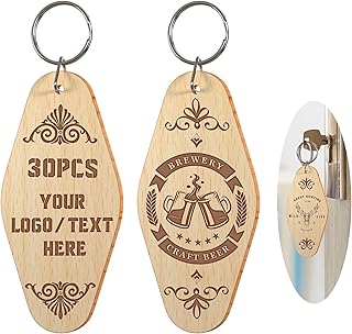 Custom Hotel Motel Keychain, 30PCS Double-Sided Print Custom Keychain with Picture, Personalized Key Tags