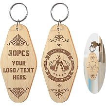 30PCS Custom Hotel Motel Keychain,Vintage Key Tag for Promotion Party Gift
