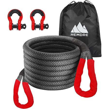 NTR 1-1/8" X 20' Kinetic Recovery Tow Rope With 2 Soft Shackles - 37,480lbs Capacity For Jeep, Truck, SUV - View #2