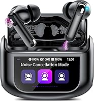 Thunelec U9 Wireless Earbuds Bluetooth 5.4 with Touch Screen, 48H Playtime, 45dB ANC, IPX7 Waterproof, 5 EQ Modes