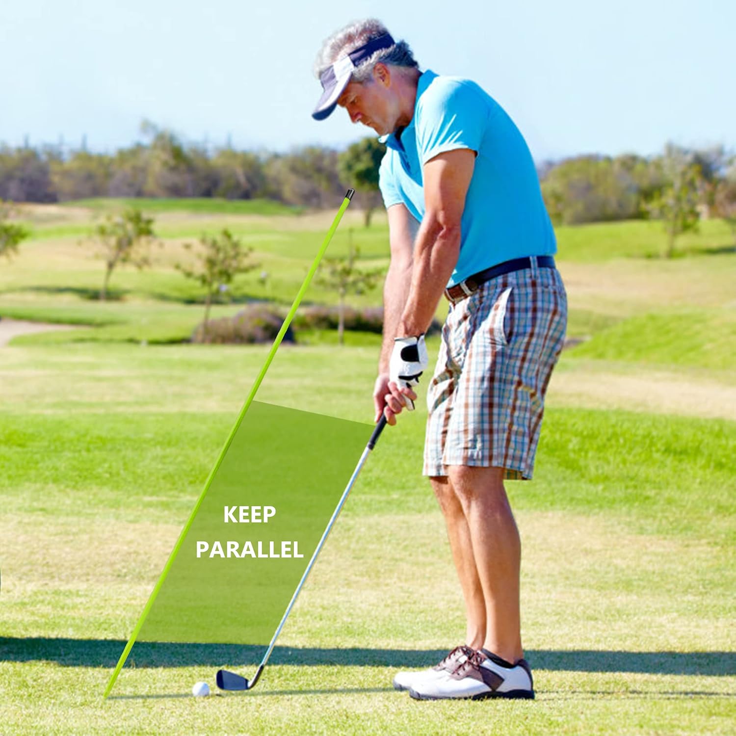 Golf Alignment Sticks - Upgraded 48" Training Aid 3 Pack for Aiming, Putting, Full Swing Trainer, Posture Corrector with Clear Tube Case - Gifts for Men Women Golfers