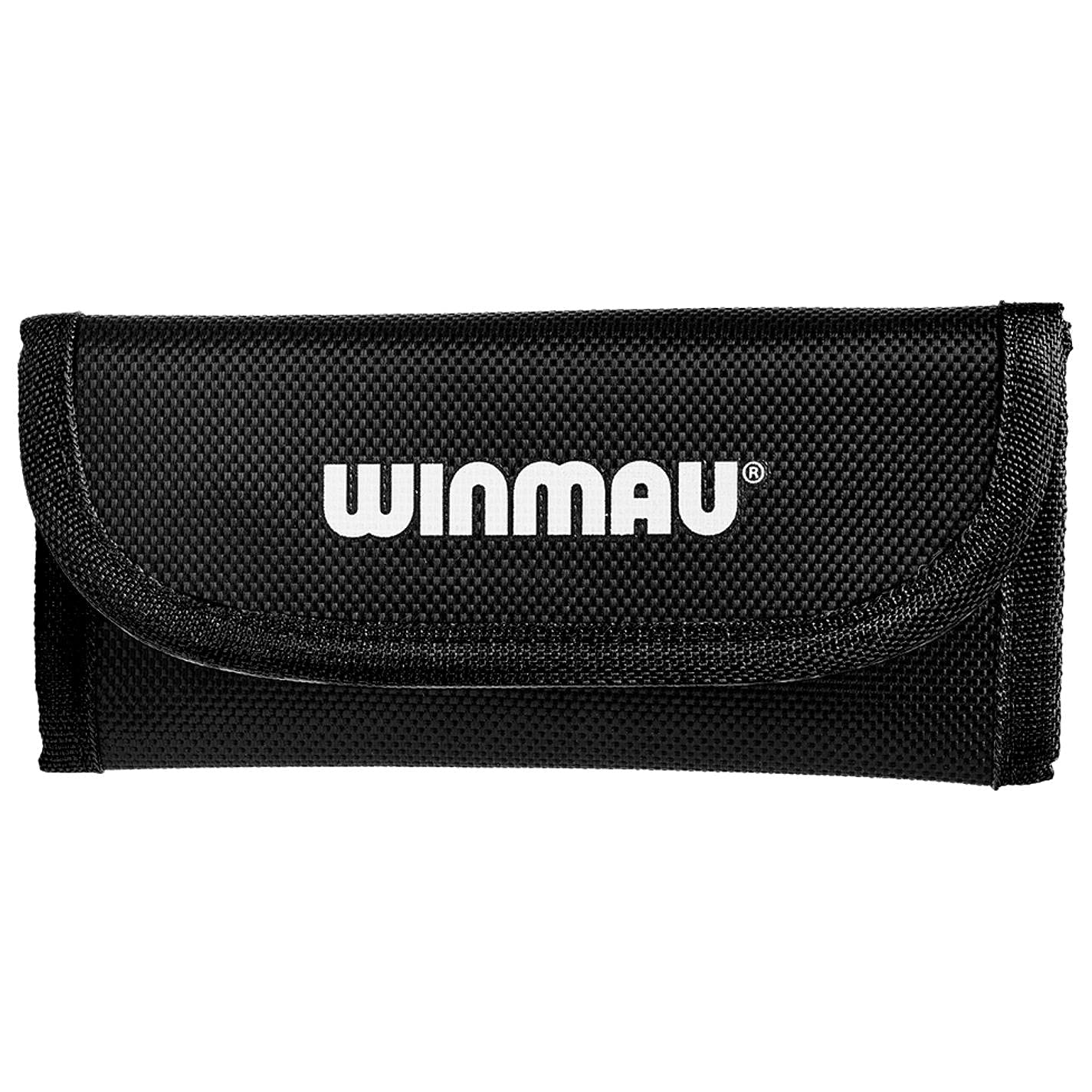 WINMAU Tri-Fold-Plus Dart Wallet Black – Durable Darts Case Holds 1 Set of Darts with Shafts | 9 Compartments Darts Organiser and Accessories Case | Professional Dart Carry Case