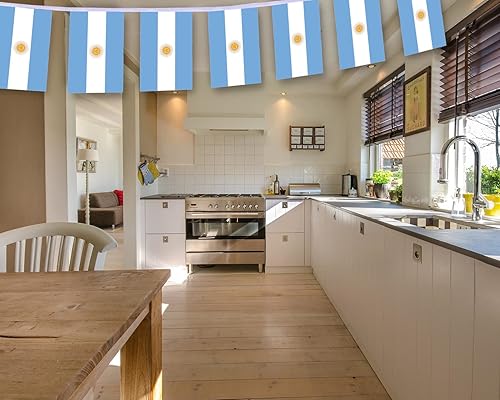 Miniatura 5 de 30 cadenas de bandera argentina, banderines argentinos de 32 pies, pancarta decorativa para decoración de patio interior y exterior