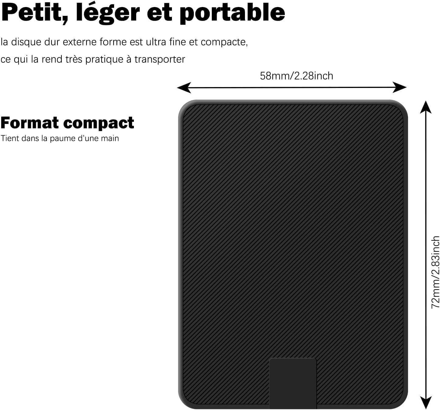 qole Disco Duro Externo 2TB, Memoria Externa, Portátil, para PC, TV, Ordenador Portátil, Ordenador de Sobremesa, Windows 【Negro】 3