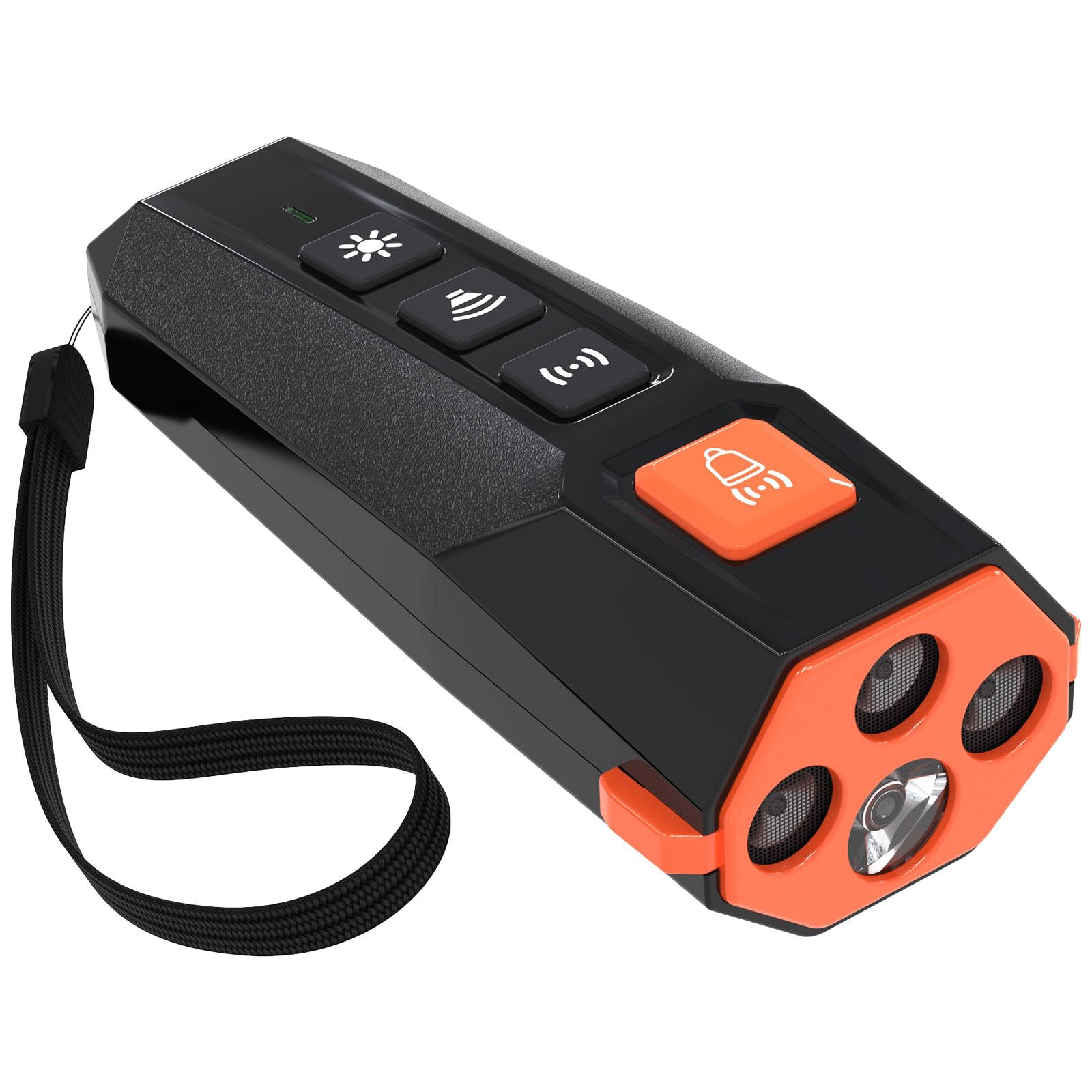 Generic Ultrasonic Bark Deterrent, Dog Trainer with LED Flashlight - Stop Barking, Training Aid for Dogs, Black&Orange