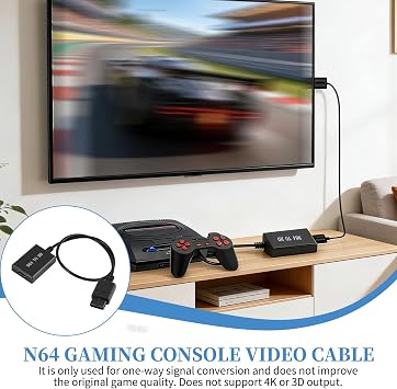 Game Console HD Adapter, Video Game Console HD Adapter, Compatible with N64 Game Consoles, Suitable for Classic Gaming Systems
