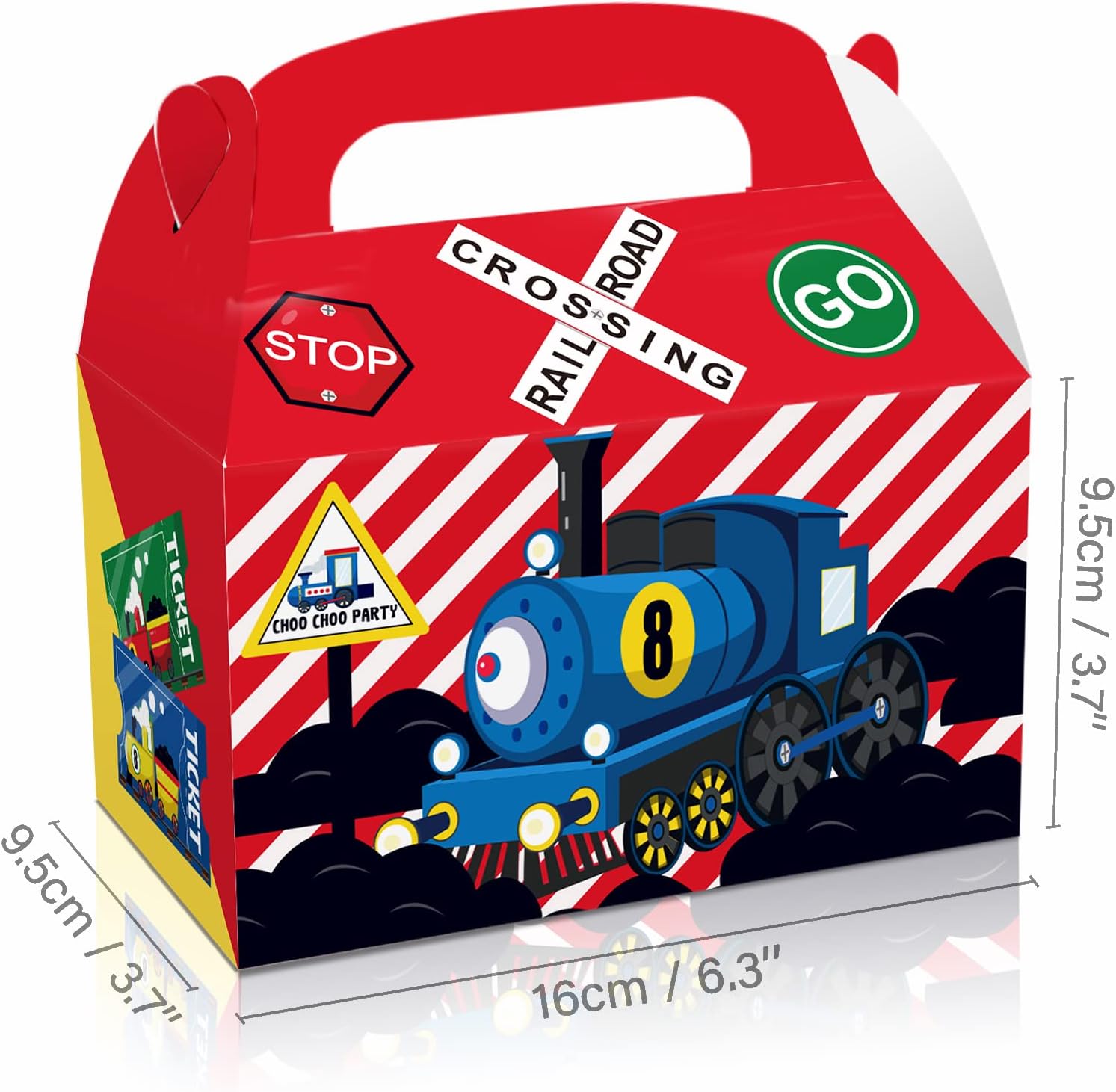 24 Pcs Train Themed Gift boxes with Handles in 4 Assorted Designs,Perfect for Transportation Enthusiasts, Party Favors, and Themed Events,Ideal for Birthdays, All Celebrations - Image 6