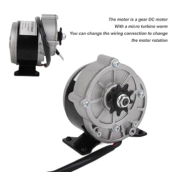 24V 250W Gear Reduction Motor with 13 Tooth Sprocket, Fit for Electric Bicycles, Electric Scooters, and Mopeds, 3300 RPM DC Power Unit with Pure Copper Wire for Custom EV Projects