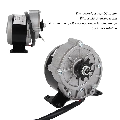 24V 250W Gear Reduction Motor with 13 Tooth Sprocket, Fit for Electric Bicycles, Electric Scooters, and Mopeds, 3300 RPM DC Power Unit with Pure Copper Wire for Custom EV Projects