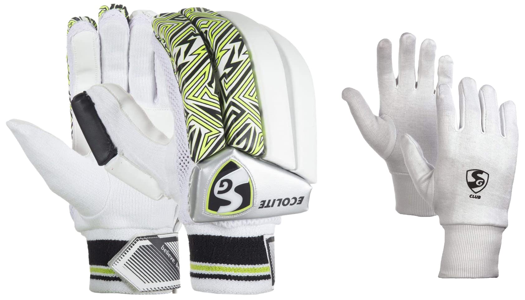 SG Ecolite RH Batting Gloves, Adult (Colour May Vary), 1 Pair
