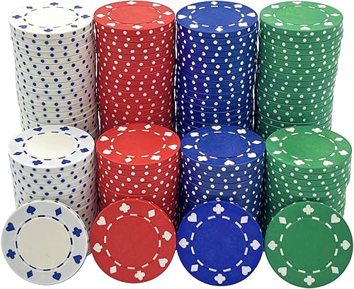SEETOOOGAMES Fichas de póquer de casino - 100 piezas 0.41 oz Diseño adecuado - 4 colores