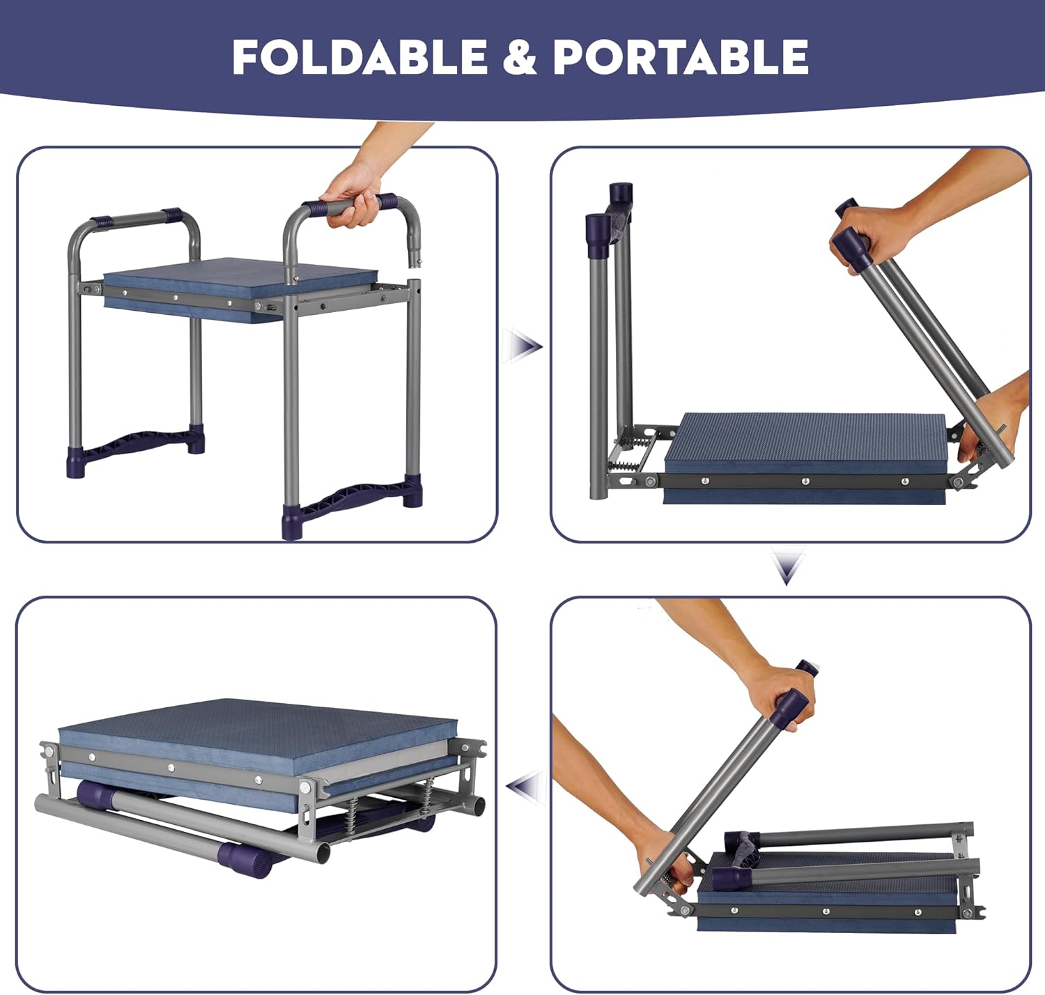 Luvenia Garden Kneeler and Seat,Foldable Garden Stool 10.8" Wider Heavy Duty 2-in-1 Kneeling Pad,Bench Kneeler and Seat Gardening Gifts for Women,Men,Seniors,Grandparents