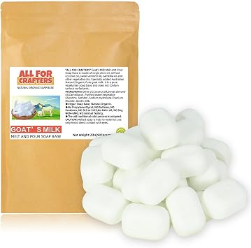 All for CRAFTERS-2LB Goats Milk Melt and Pour Soap Base/Natural Organic,No Palm Oil,No Prorylene Glycol,No SLS or SLES, No Sulfates,No Sugar,No Alcohol.