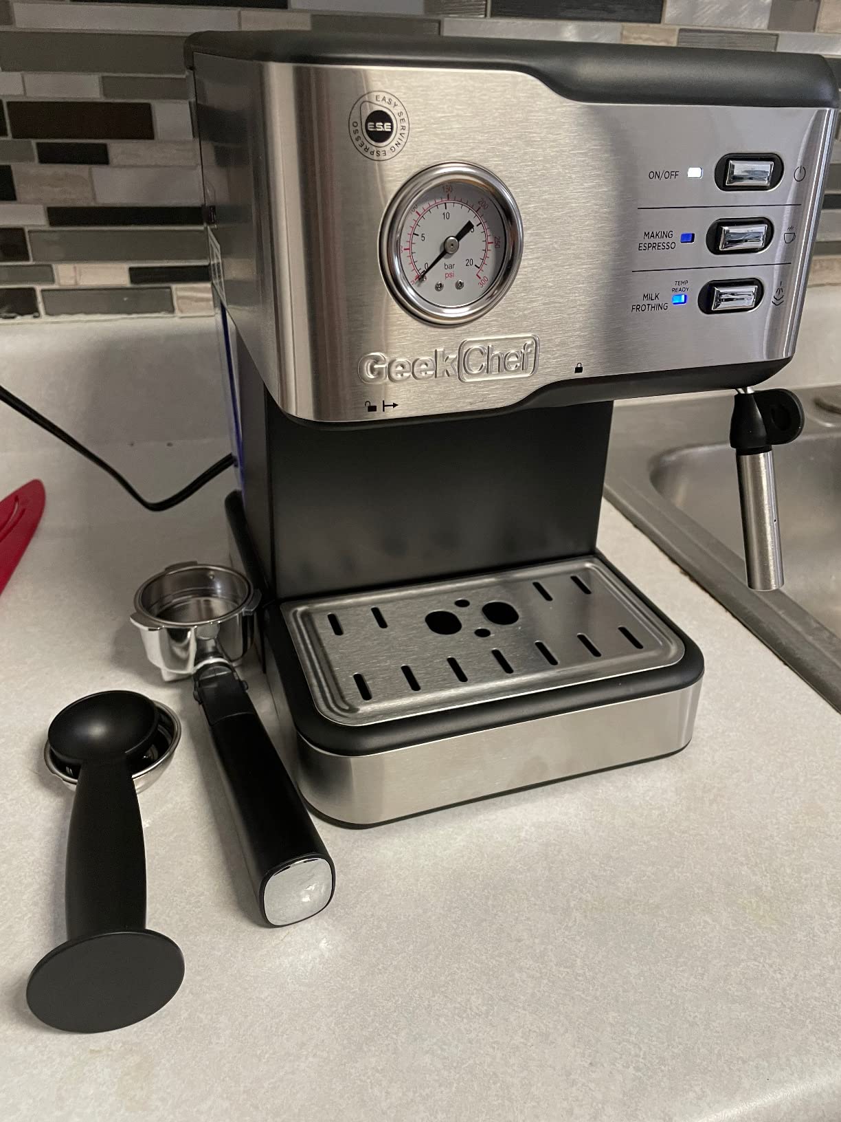 28/mo Finance Geek Chef Espresso Machine 20 Bar Pump Pressure