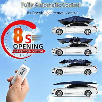 Fully Automatic Car Tent Umbrella, Fully Automatic Car Umbrella with Remote Control, Portable Automatic Car Cover Umbrella, for Outdoor Vehicle Protection Grey-5M