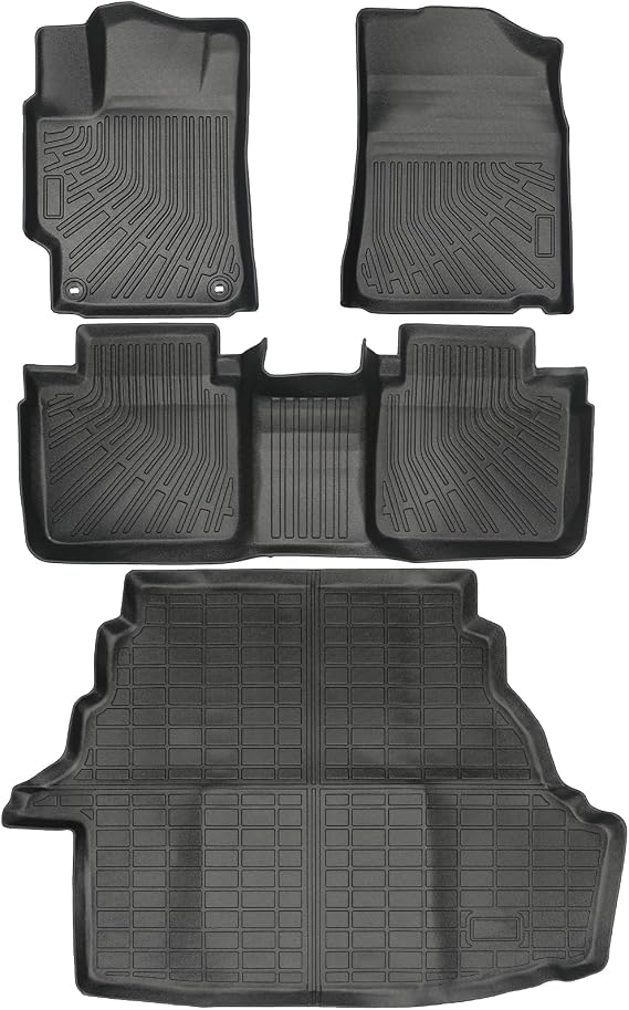 Floor Mats & Cargo Liner Set Custom Fit for 2007-2011 Toyota Camry CE/LE/SE/XLE,All Weather Protection for Car Mats Anti-Slip TPE Odorless Floor Liners Toyota Camry Accessorie
