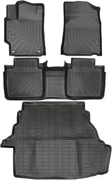 Floor Mats & Cargo Liner Set Custom Fit for 2007-2011 Toyota Camry CE/LE/SE/XLE,All Weather Protection for Car Mats Anti-Slip TPE Odorless Floor Liners Toyota Camry Accessorie