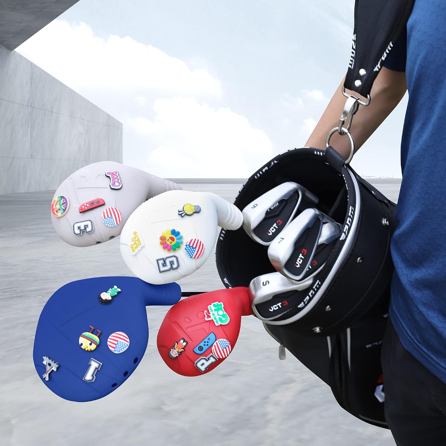 Golf Club Covers Pins, 10pcs or 25pcs PVC Plastic Decoration Charms, Funny Add On, Compatible to Golf Head Covers image 5
