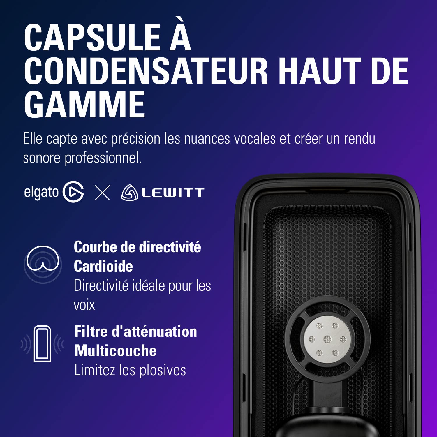 Elgato Wave:3 White – Micro à condensateur USB