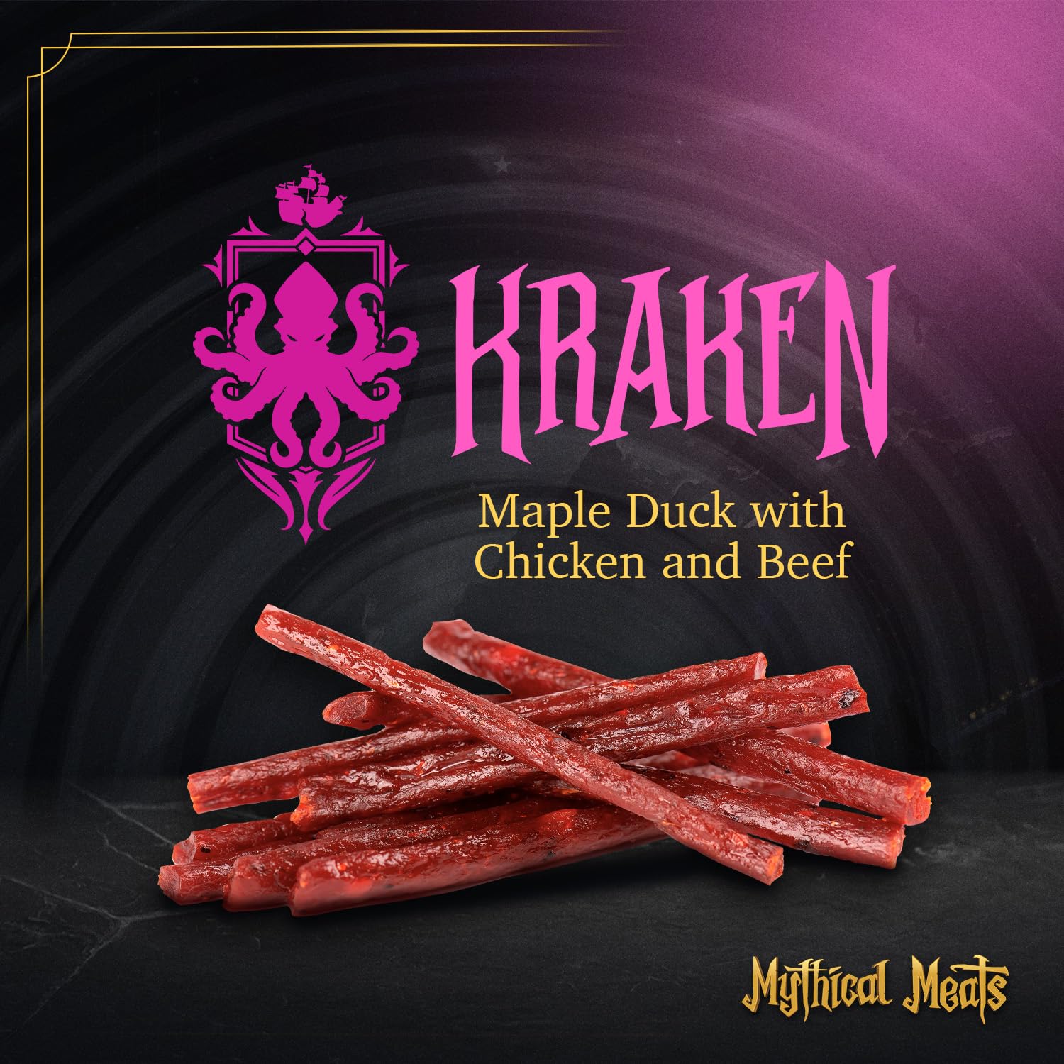 Mythical Meats Original Flavor (Kraken) 12-Pack Snack Sticks – Maple Duck with Chicken and Beef – Dried & Dehydrated Meats Seasoned to Perfection – High Protein Snacks