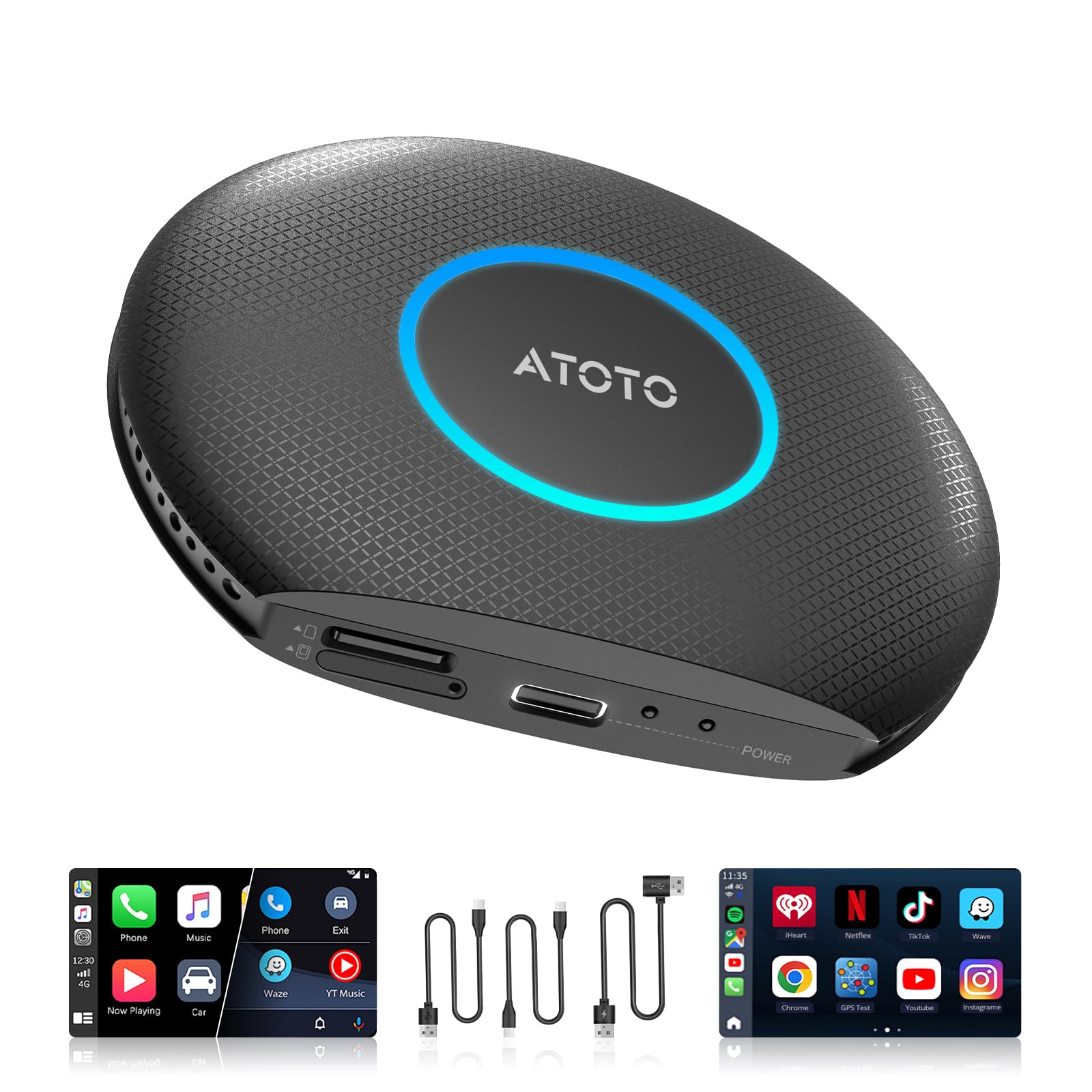 Amazon.co.jp: MYATOTO CB6A-J-BK ワイヤレスCarPlay/Android Auto 
