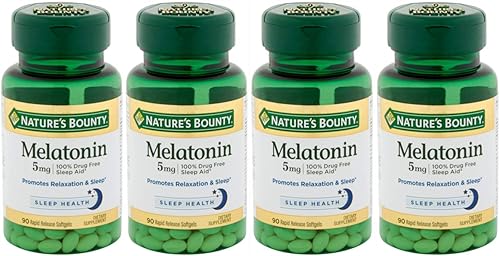 Nature's Bounty Super Strength Melatonina 5 mg Softgels 90 ea (paquete de 4)
