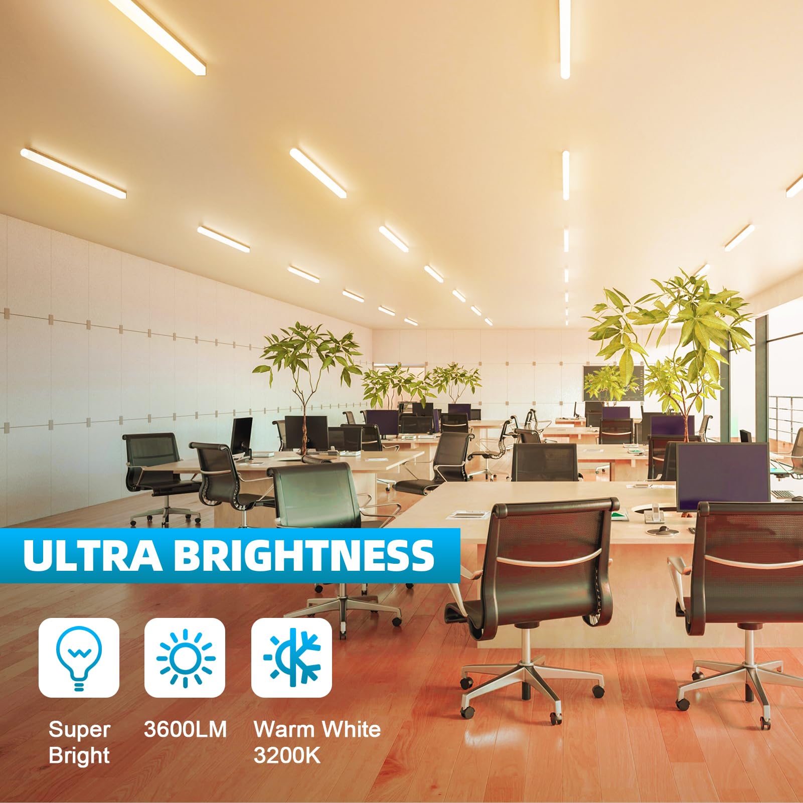 6 PACK Feuchtraumleuchte Led 90cm, 30W 3600LM Kellerlampe 3200K Warmweiß LED Röhre 130° Abstrahlwinkel LED Feuchtraumleuchte für Badzimmer Wohnzimmer Küche Garage Büro