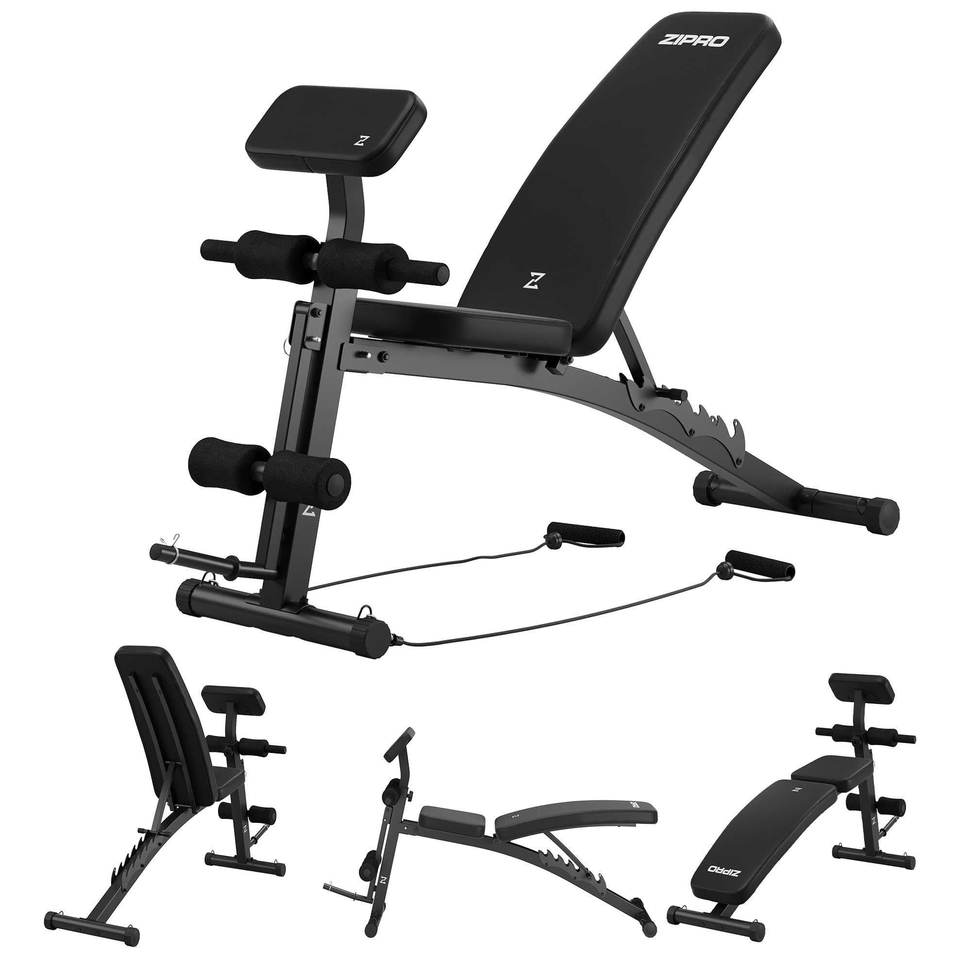 ZIPRO Panca Pieghevole Multifunzionale per Allenamento - Sollevamento Pesi, Fitness, Sit Up - Attrezzi per Casa o Palestra