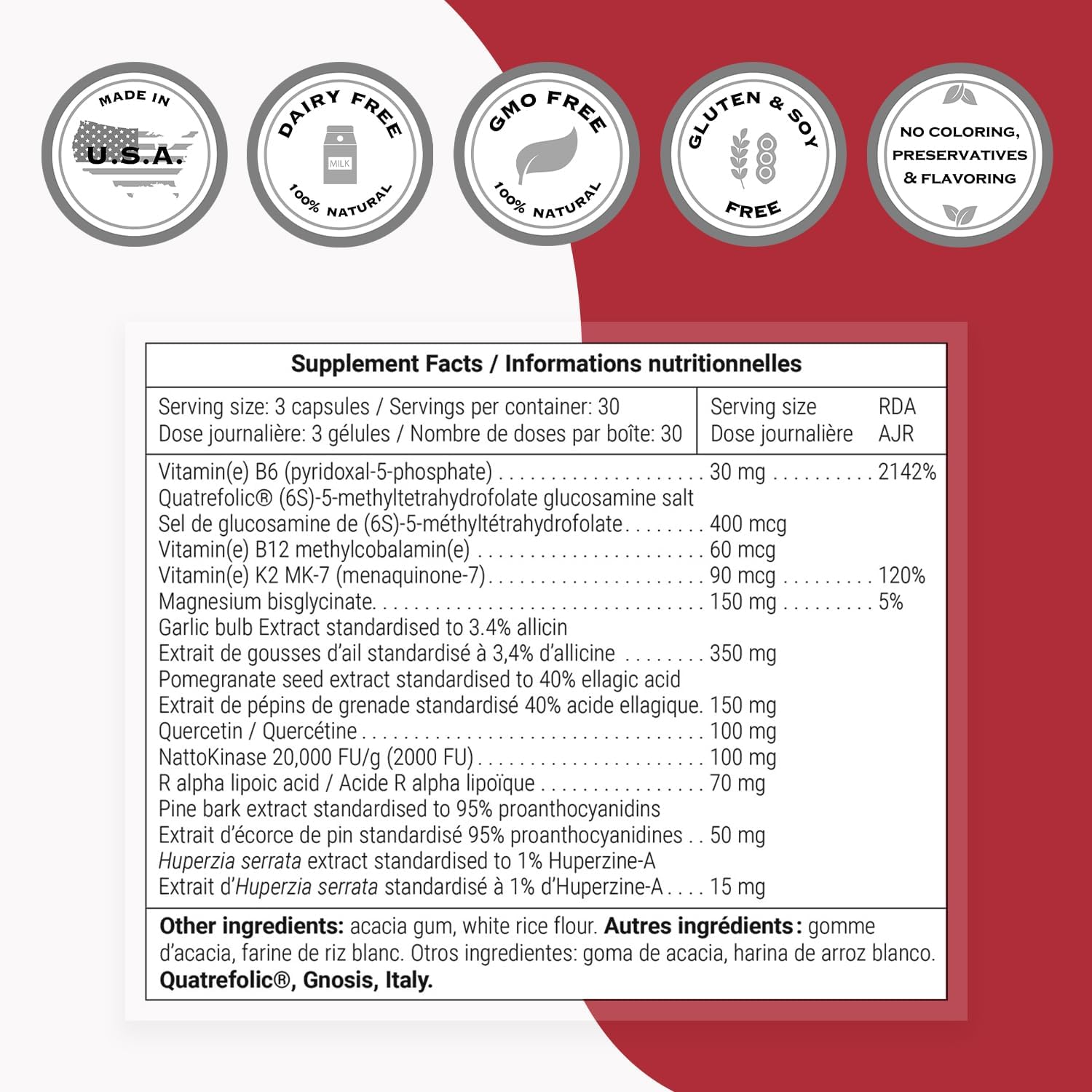 Supersmart - Triple Protect Supplement - Combines the Most Widely-Studied Natural Compounds - May Support Healthy Heart | Non-GMO & Gluten Free - 90 Vegetarian Capsules