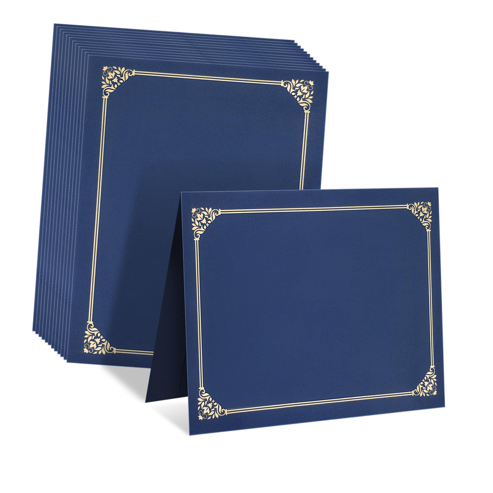30 Pezzi Porta Certificati Decorativo Bordo in Lamina 8, 5x11 | Carta per Diploma, Angoli Pretagliati Mantengono Foglio Fermo, Presentazione Professionale, Formato Standard