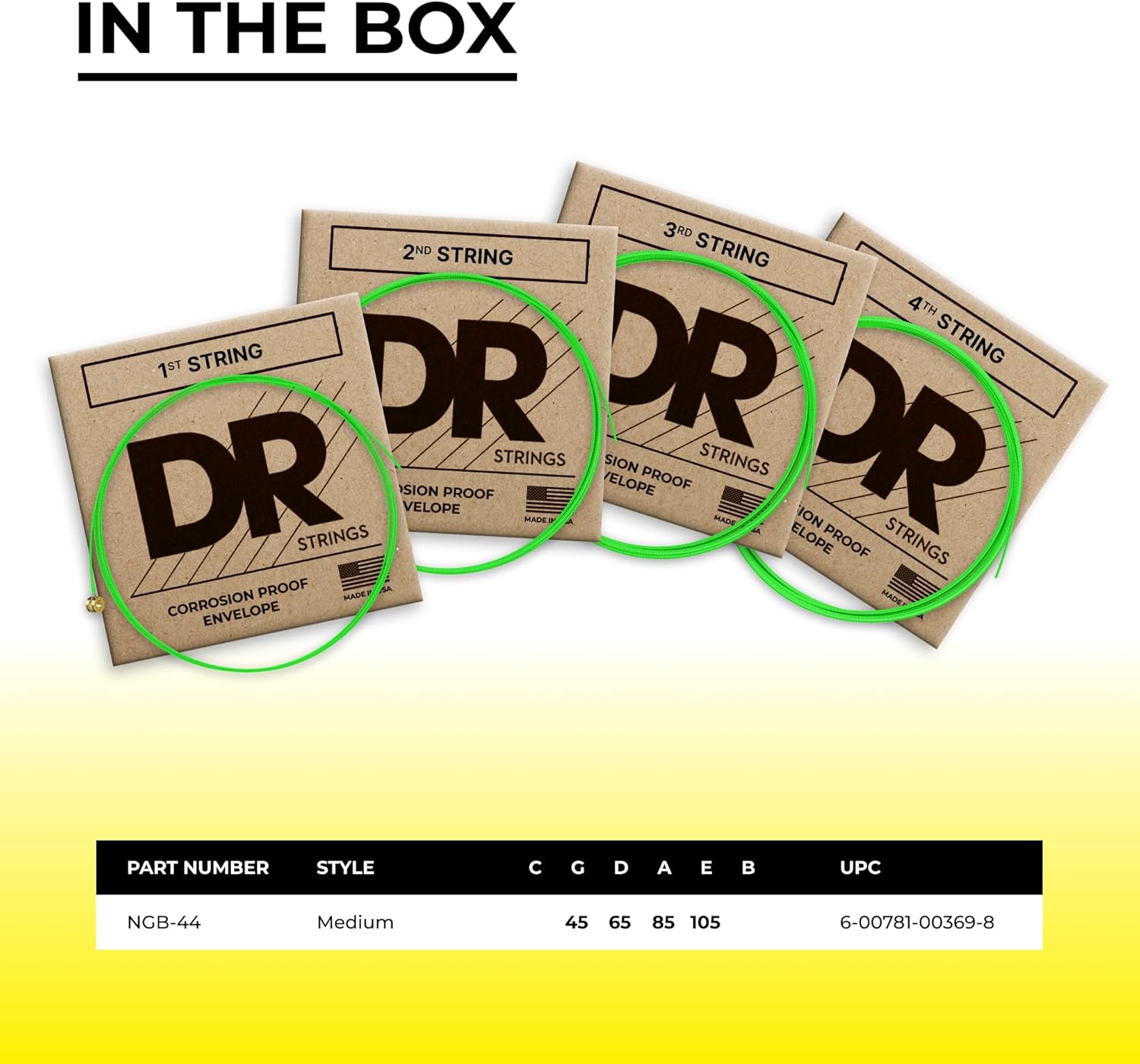 DR Strings HI-DEF NEON Acoustic Guitar Strings (NGB-45)