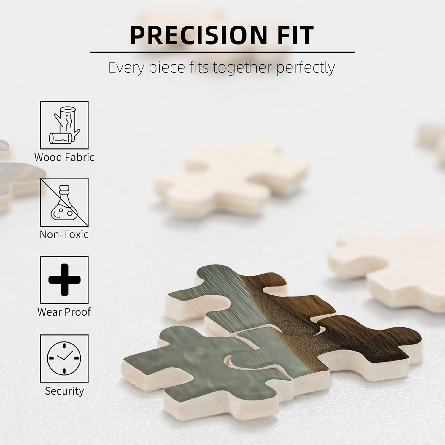 Funny Highland Cow in Bathrobe – 1000 Piece Wooden Puzzle for Adults – Quirky Animal Humor Scene