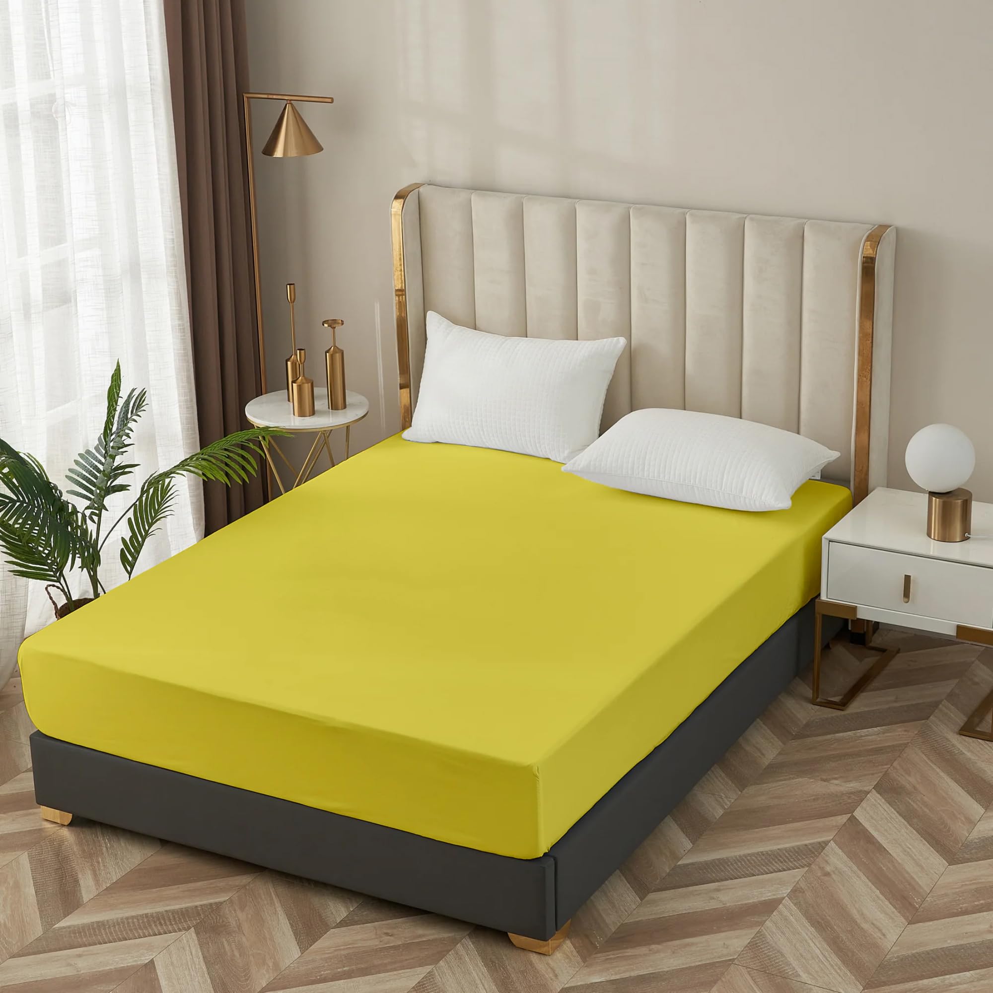 Ray Bedding 40cm Deep Single Fitted Sheet 100% Egyptian Cotton 400 Thread Count Extra Deep Single Fitted Bed Sheets Super Soft Breathable Hotel Quality Bed Sheet