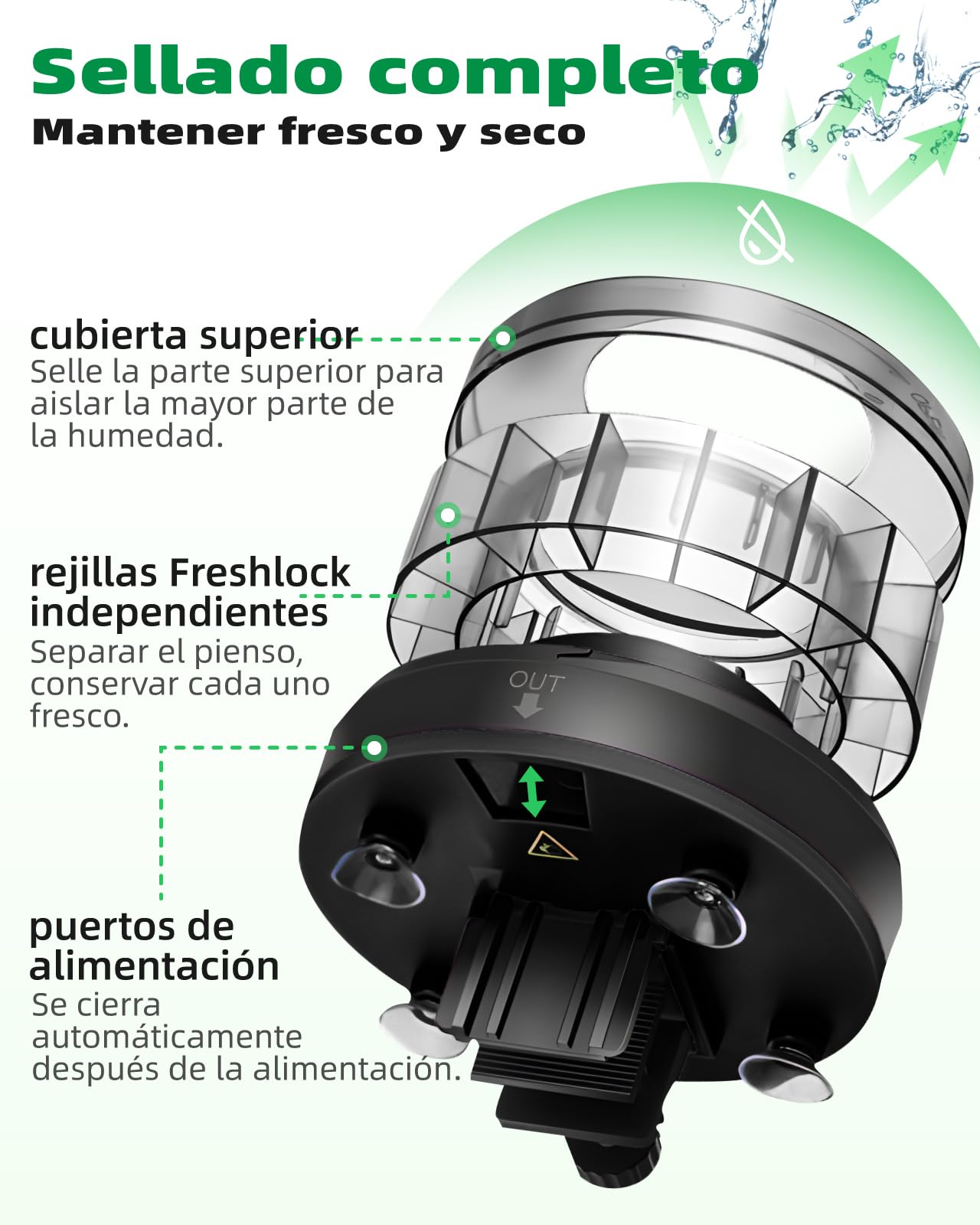 Papettly Alimentador Automatico Acuario - 200ml Comedero Automatico Peces con USB Charger y Pantalla LCD para Tortugas Peceras con Temporizador de Vacaciones, Cuchara Dispensador Comida Pieces, Negro