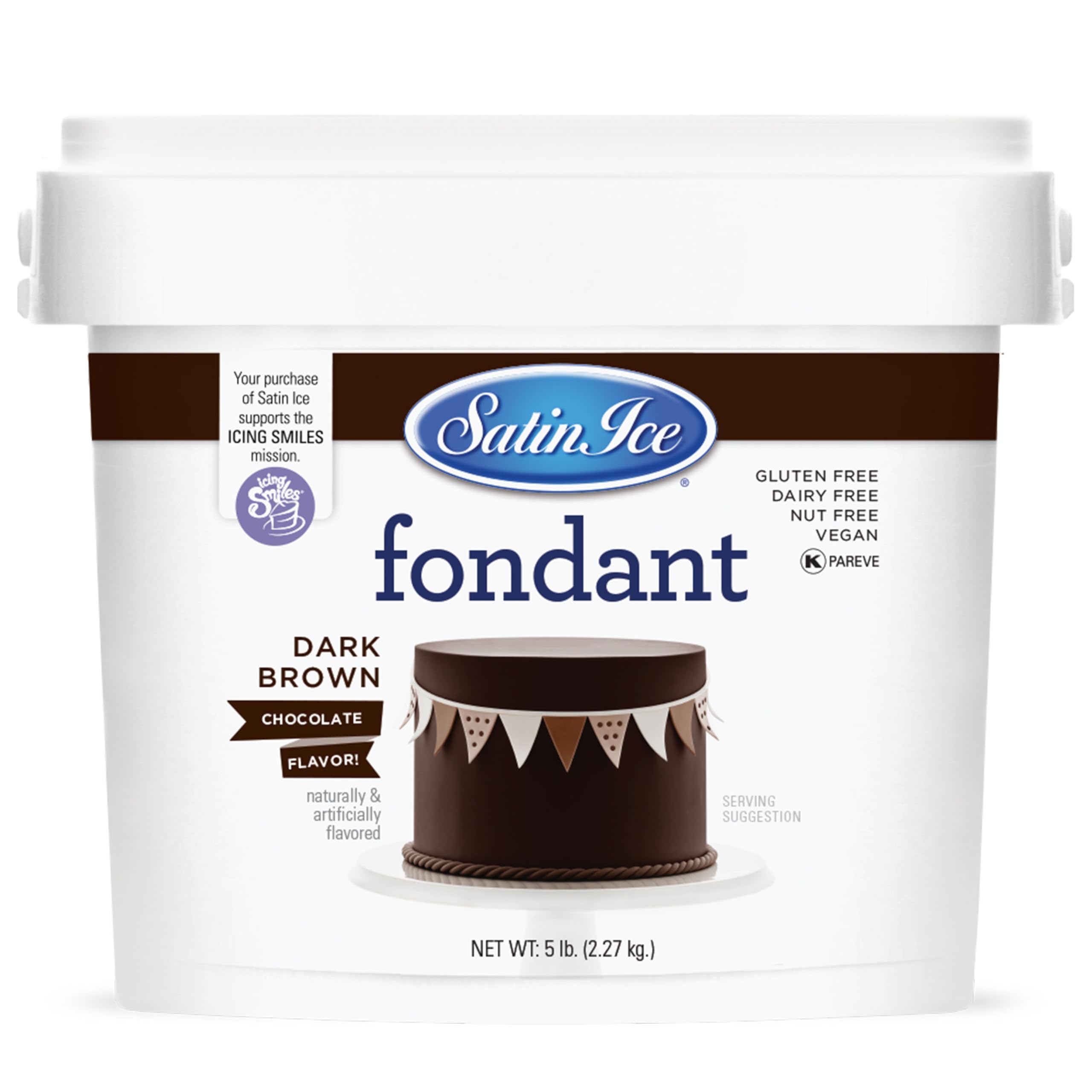 Satin Ice Fondant for Cake Decorating, Dark Chocolate (5 Pound)