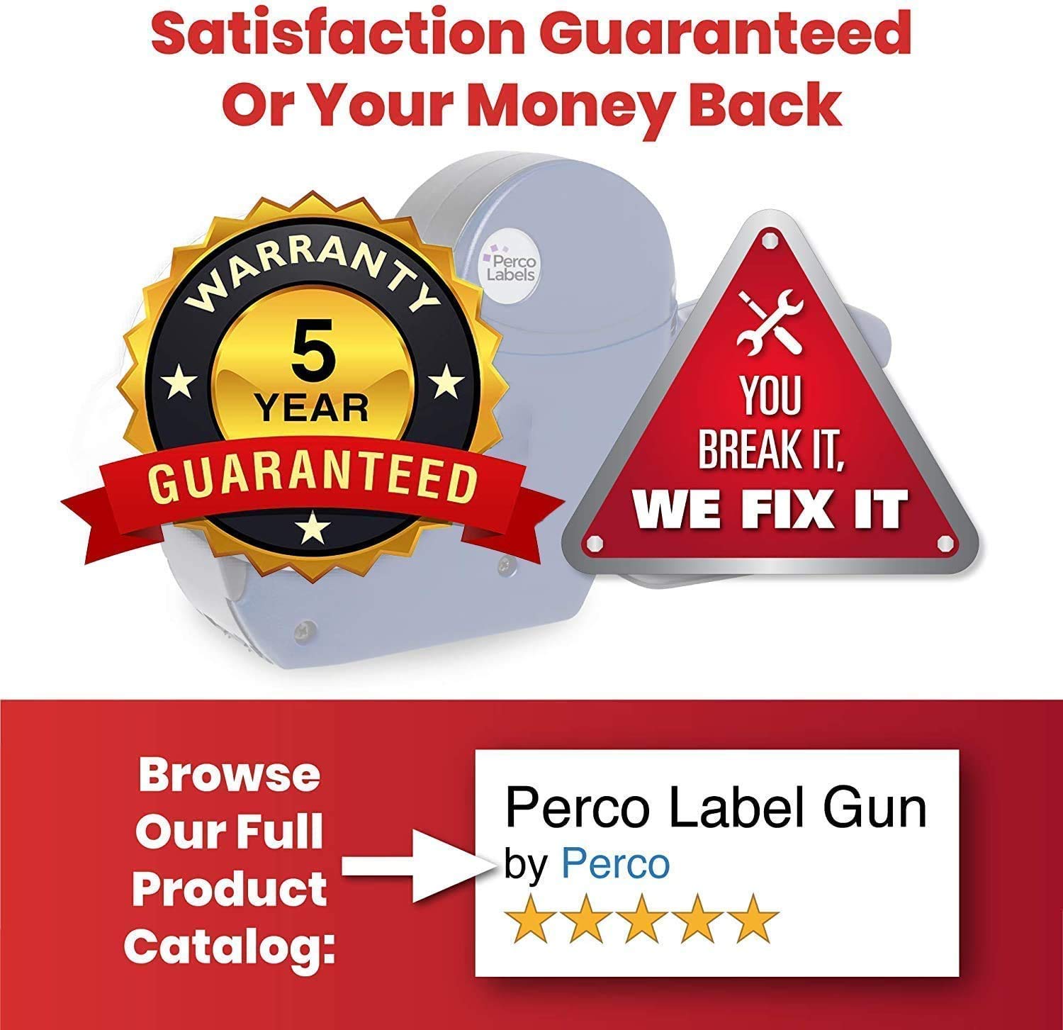 Perco Pro 2 Line Price Gun Labeler Kit - Includes 2 Line Pricing Gun,  10,500 Plain White Labels, and Preloaded Inker