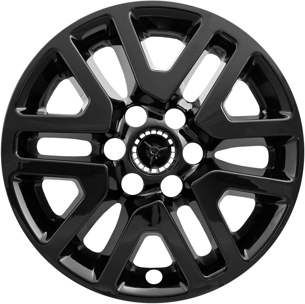 Set of 4 Gloss Black 6" V Spoke 16" Wheel Skins for Nissan Frontier SV 2014-2021