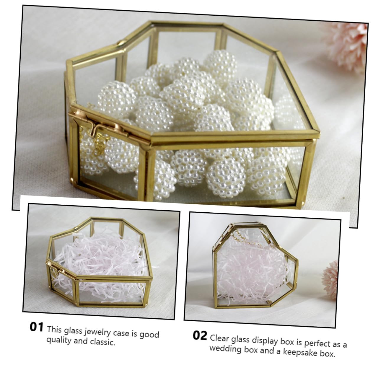 Gatuida 1 pieza Caja de Joyería de Forma de Organizador Decorativo de Joyería Estuche para Pendientes Collares y Anillos para Bodas y Recuerdos