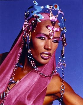 Posterazzi Grace Jones Pose in Blue Portrait Photo Poster Print, 24 x 30