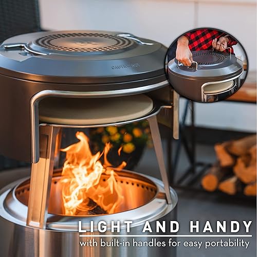 Miniatura 21 de Solo Stove Ranger Pi Fire Accesorio de horno de pizza para fogata Ranger, incluye estuche de transporte y piedra de pizza de cordierita