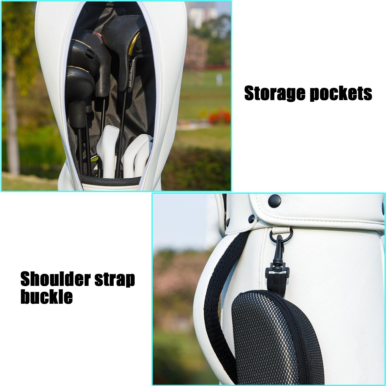 Borsa For Pistola Da Golf Leggera, Borsa Da Trasporto Da Golf Impermeabile Con Tracolla, Borsa Da Golf Portatile For Driving Range Nero/Bianco/Blu