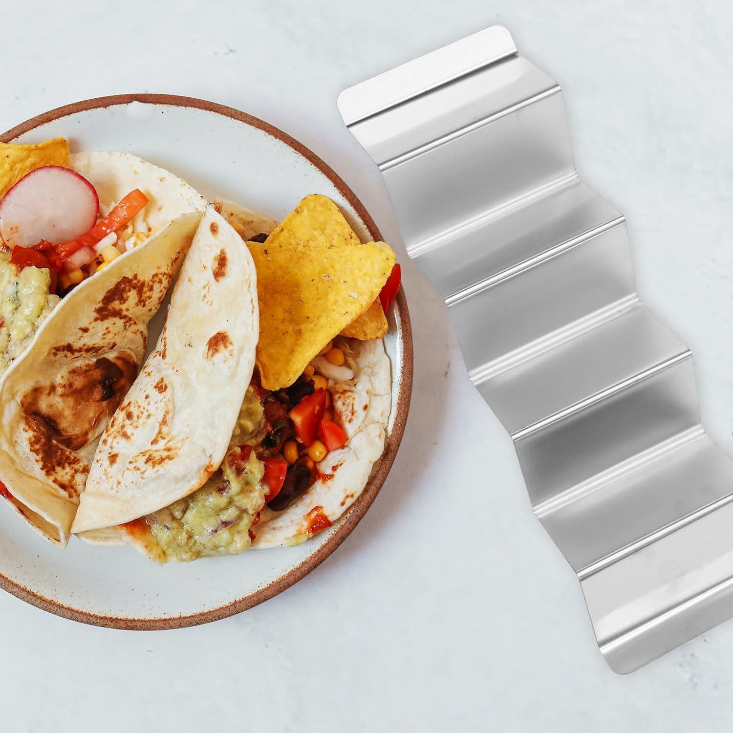 Taco Holder Stand with Multi Slots Stainless Steel for Hot Dogs