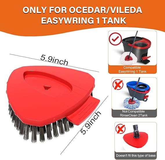 2 Pack Spin Mop Replace Scrub Brush Head for Vileda Turbo Microfibre Mop