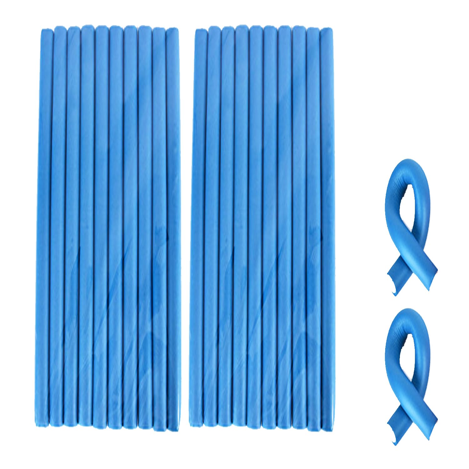 20 Pcs 9.45'' Blue Flexible Curling Rods Twist Foam Hair