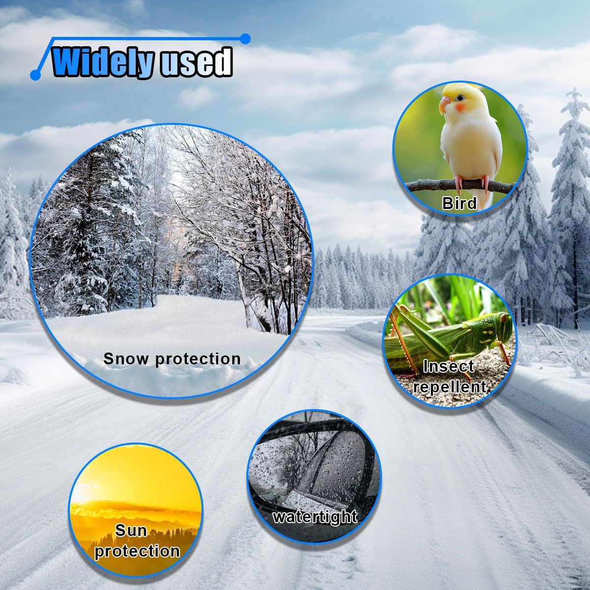 6PCS Car Side Mirror Snow Cover, Waterproof Auto Rearview Protection Cover, 210D Oxford Cloth Mirror Ice Guard, Winter Universal Car Mirror Accessories for Car, SUV, Truck (Grey)