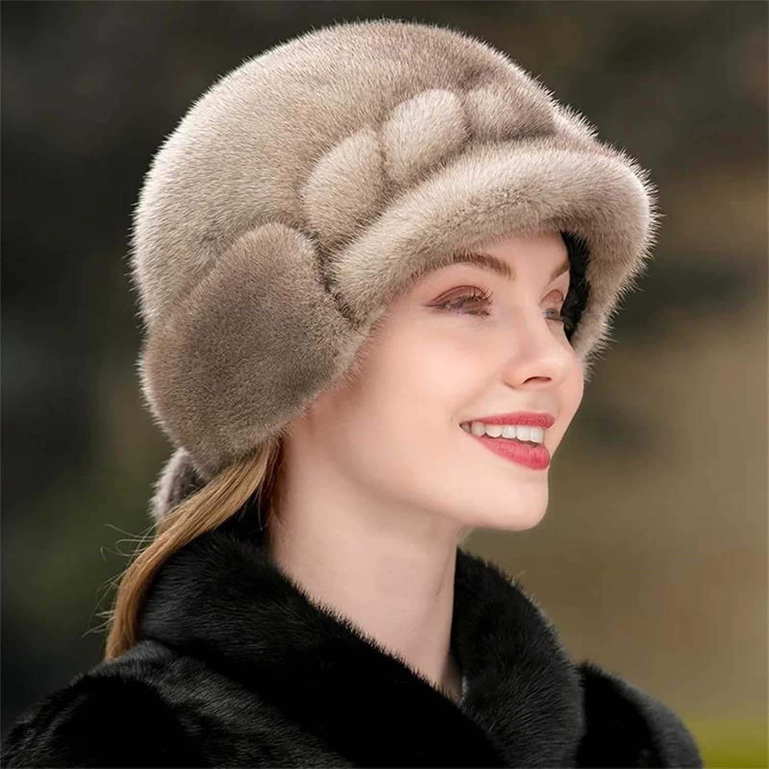 Mkjuuior Winter Fur Hat Women Outdoor Winter Hat Earmuff Ski Cap Winter Hat
